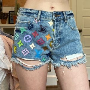 Rainbow Louis Vuitton Brandy Melville Denim Shorts